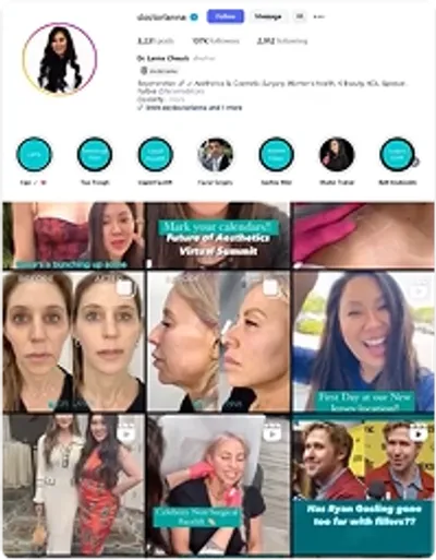 Dr. Lanna Instagram feed